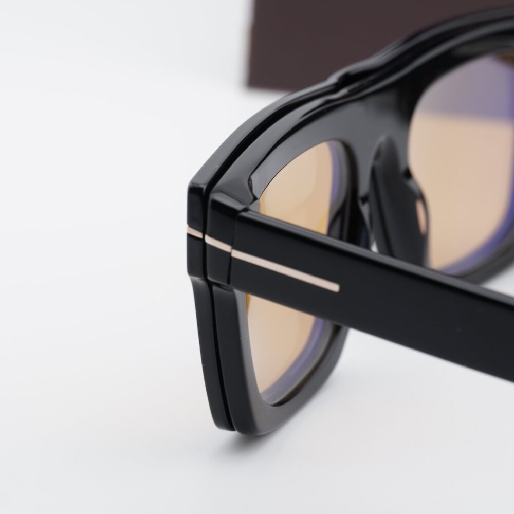 Tom Ford FT6068-B 001 Square Eyeglasses 53mm - Black/Clear with Magnetic Clip-on - Picture 6 of 10